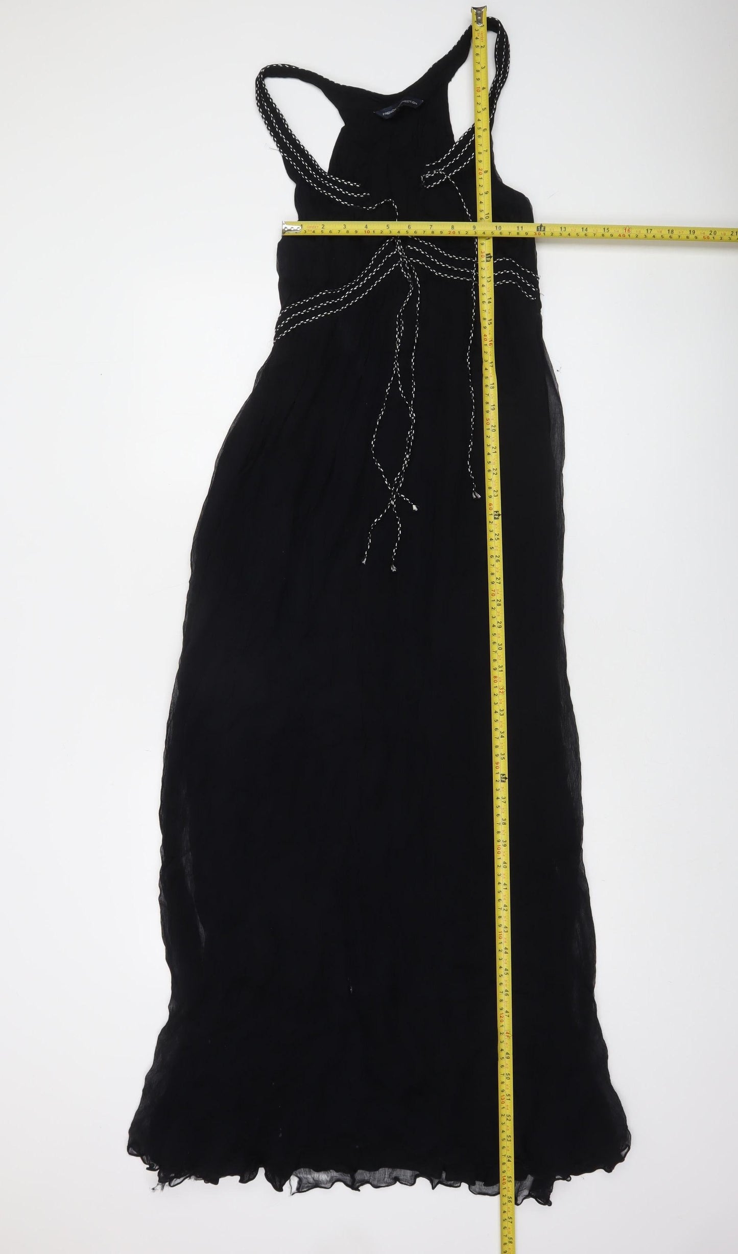 French Connection Women’s Black Halter Beaded Maxi Dress Size 10