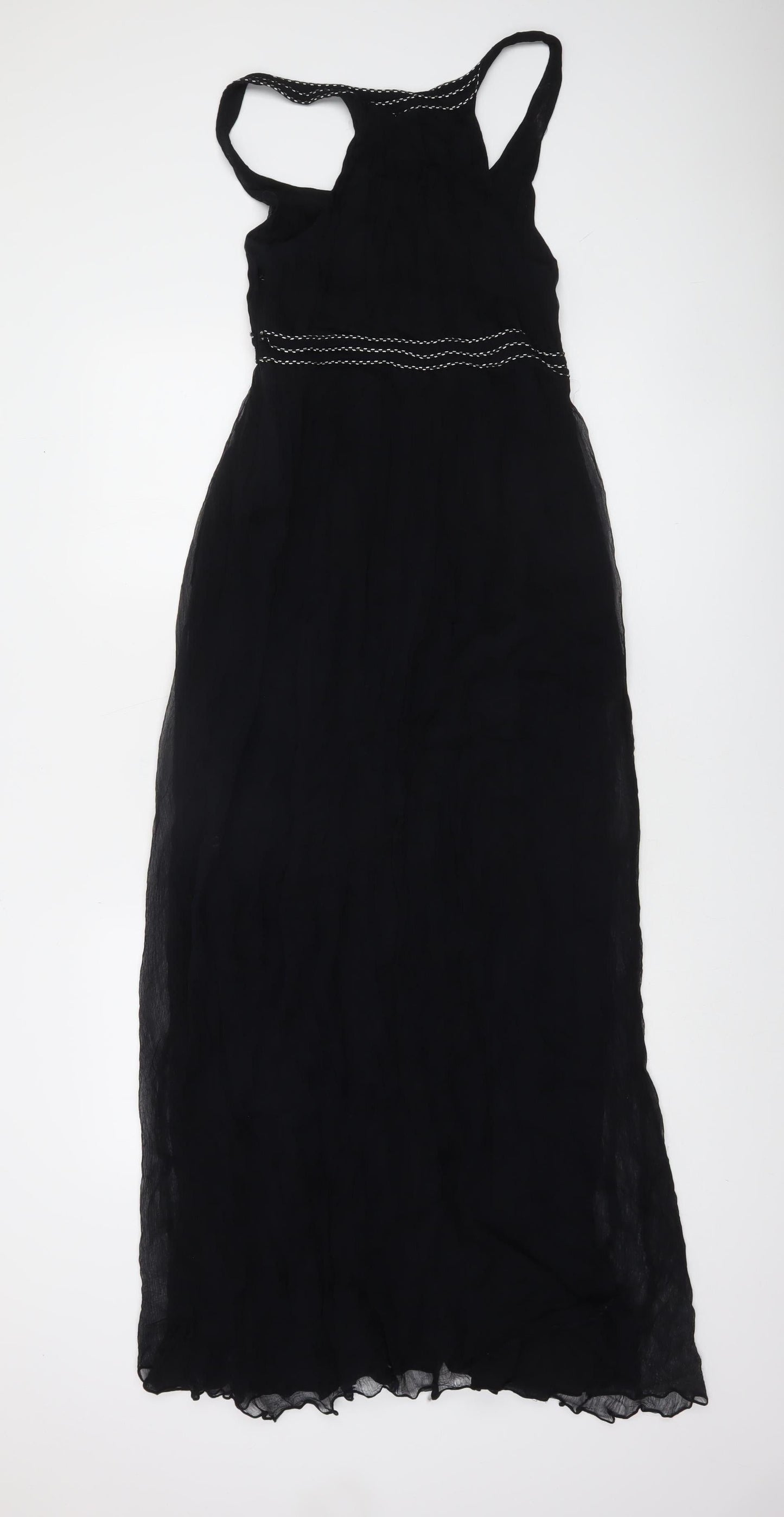 French Connection Women’s Black Halter Beaded Maxi Dress Size 10