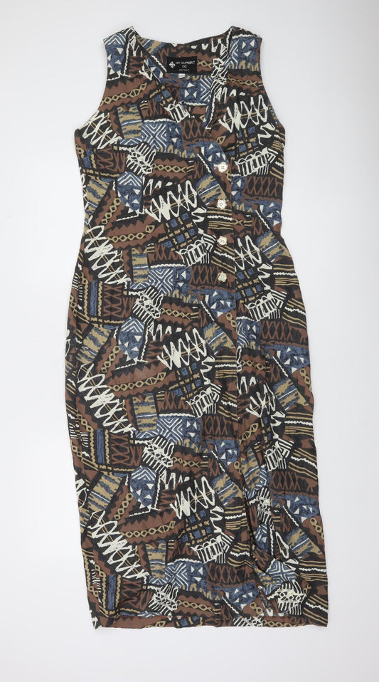 My Garment Co. Women’s Brown Tribal Geometric Shift Dress Size 12