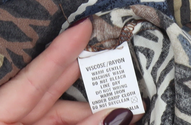 My Garment Co. Women’s Brown Tribal Geometric Shift Dress Size 12