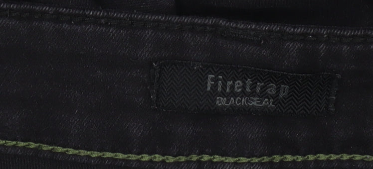Firetrap Men's Black Slim Fit Stretch Denim Trousers W32