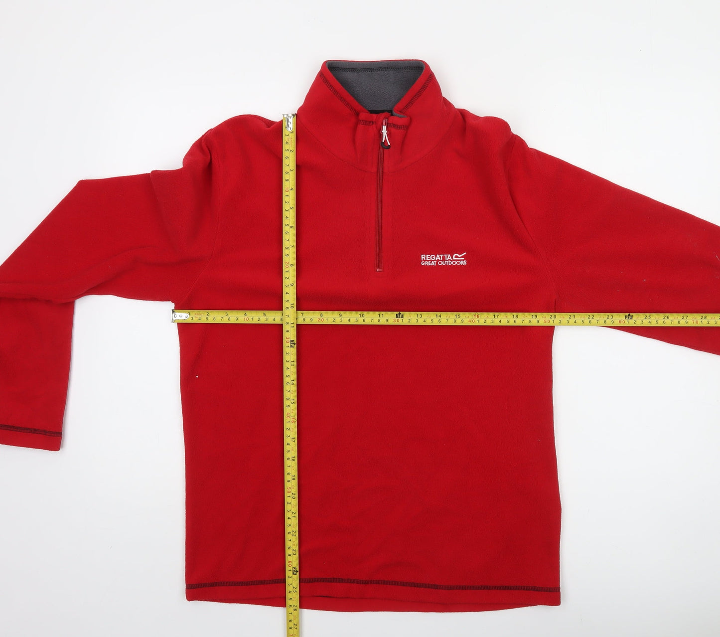 Regatta Mens Red Fleece Sweatshirt 1/4 Zip Pullover UK M Outdoor Hiking