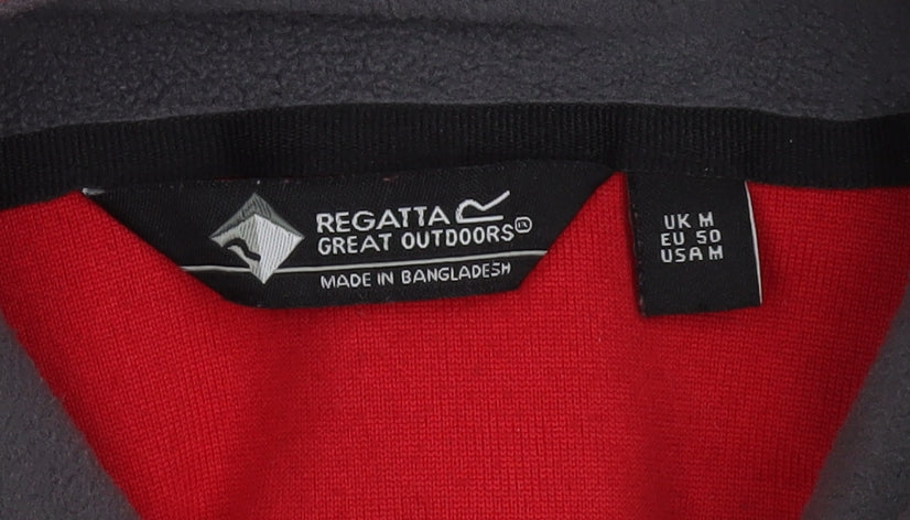 Regatta Mens Red Fleece Sweatshirt 1/4 Zip Pullover UK M Outdoor Hiking