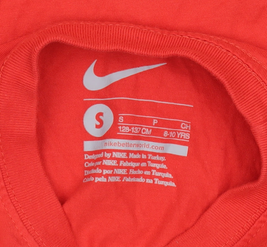 Nike Boys Red Graphic Sports T-Shirt Size 8-10 Years Small