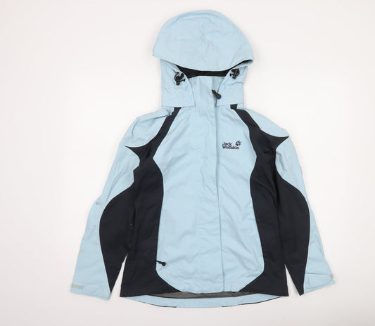 Jack Wolfskin Women's Blue Waterproof Rain Jacket Size 8