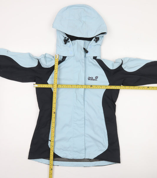 Jack Wolfskin Women's Blue Waterproof Rain Jacket Size 8