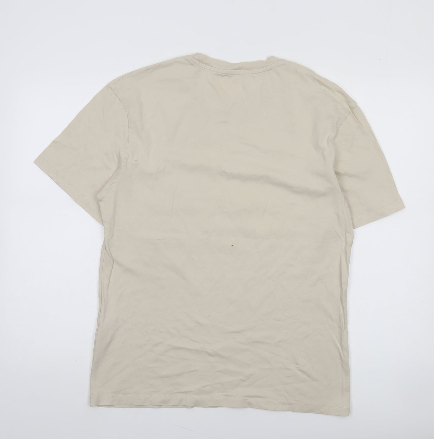 Jack & Jones Mens Beige Originals Cotton Crew Neck T-Shirt Size M