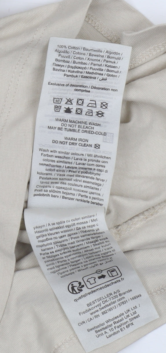 Jack & Jones Mens Beige Originals Cotton Crew Neck T-Shirt Size M