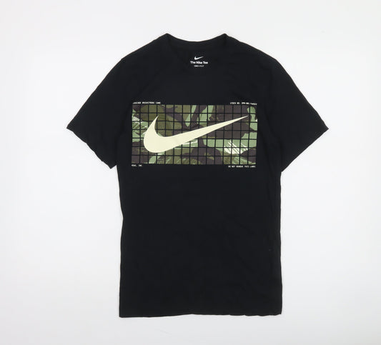 Nike Men's Black Dri-Fit Graphic T-Shirt XS Camouflage Print