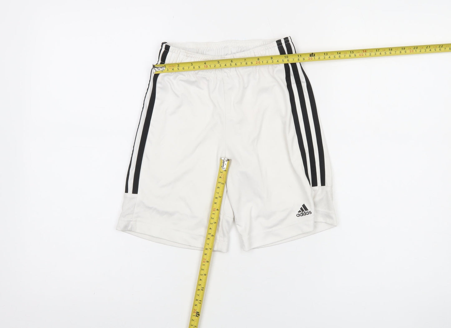 Adidas Boys White 9-10 Years Athletic Shorts Quick Dry Sportswear