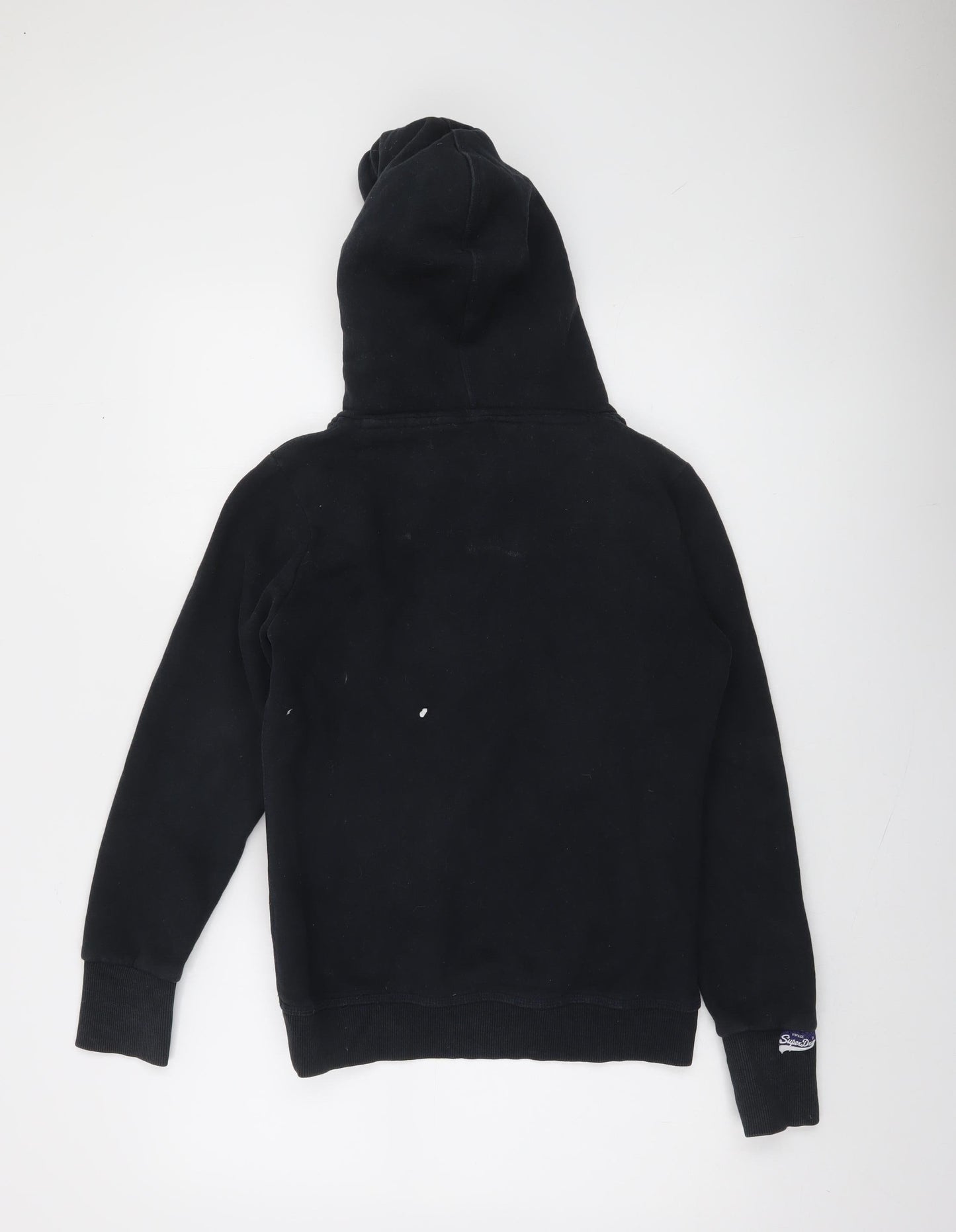 Superdry Womens Black Medium Pullover Hoodie Fleece Lined Casual