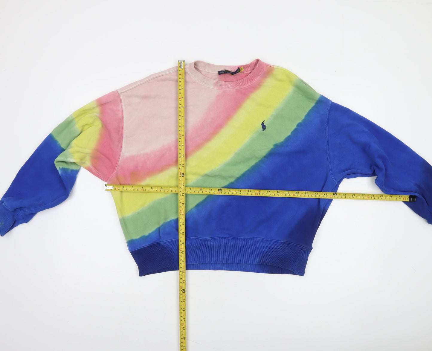 Polo Ralph Lauren Women's Multicoloured Rainbow Crew Neck Sweatshirt Size S