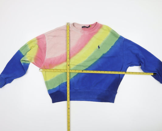 Polo Ralph Lauren Women's Multicoloured Rainbow Crew Neck Sweatshirt Size S