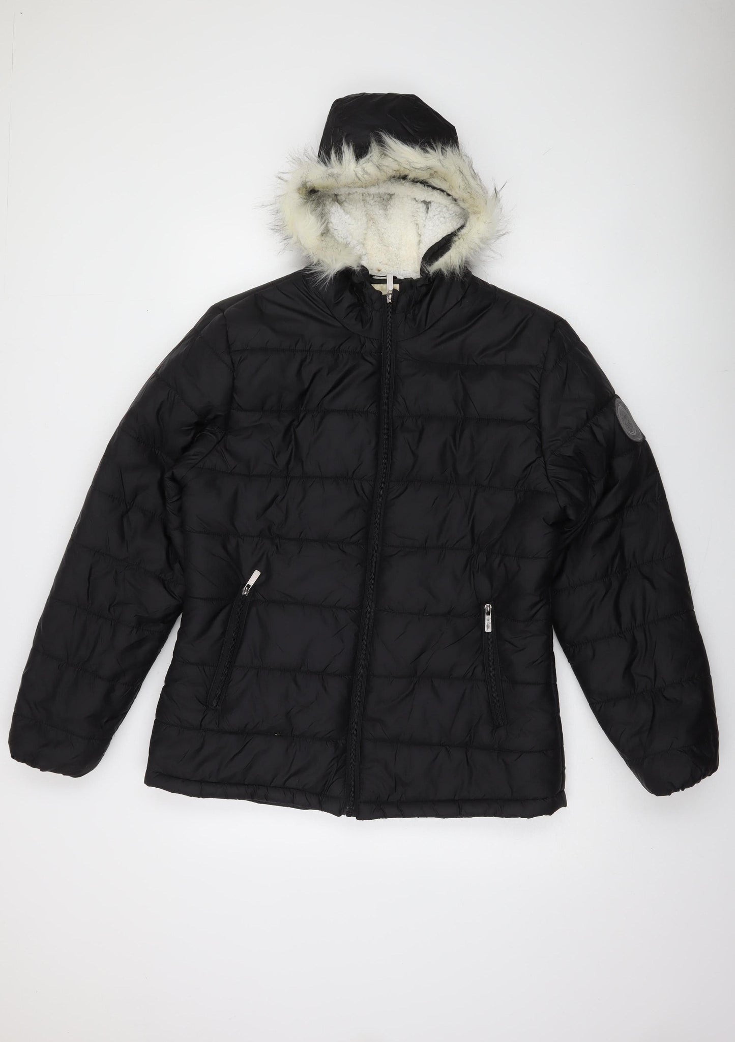 Lee Cooper Women’s Black Hooded Puffer Jacket Size 16