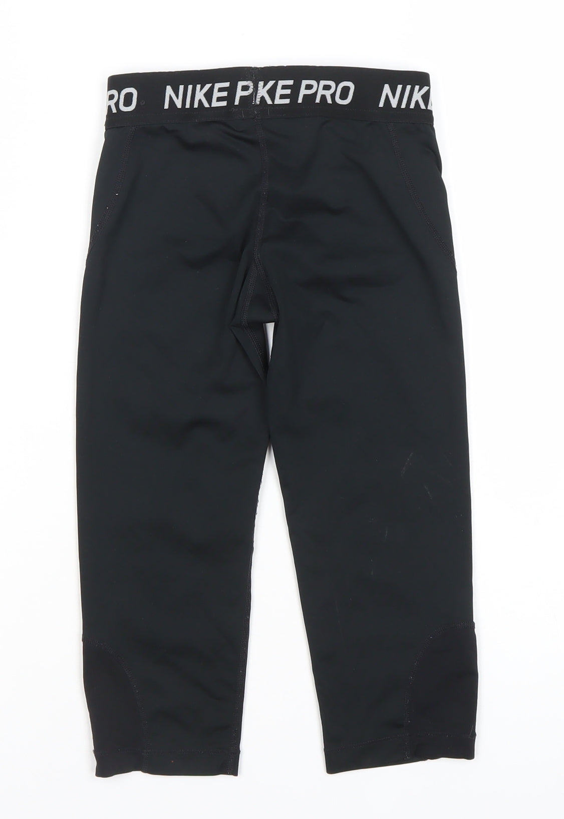 Nike Girls Black Pro Cropped Compression Leggings S Activewear Trousers