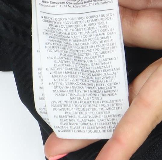 Nike Girls Black Pro Cropped Compression Leggings S Activewear Trousers