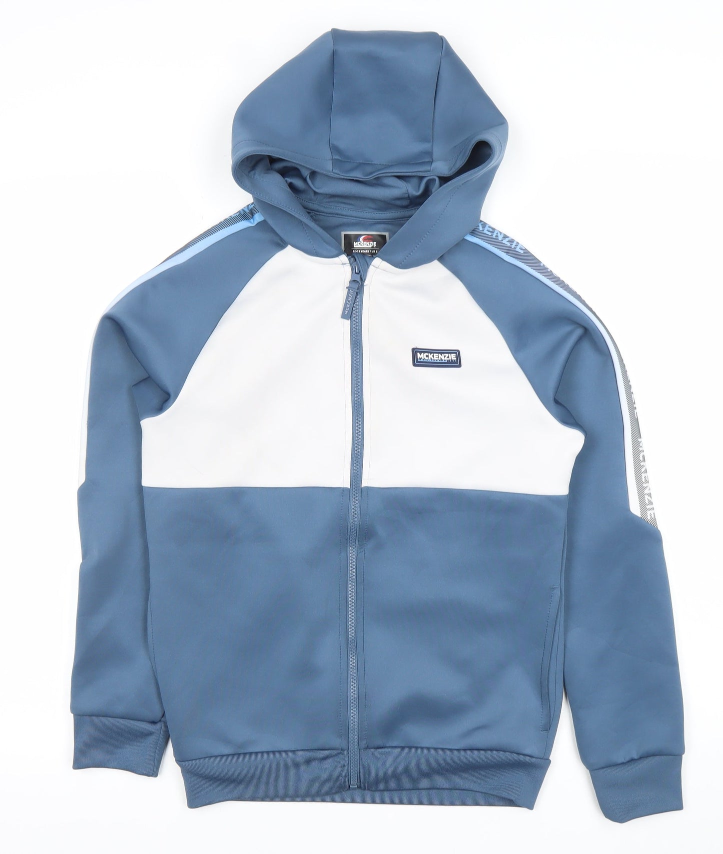 McKenzie Boys Blue Full Zip Colourblock Hoodie 12-13 Years