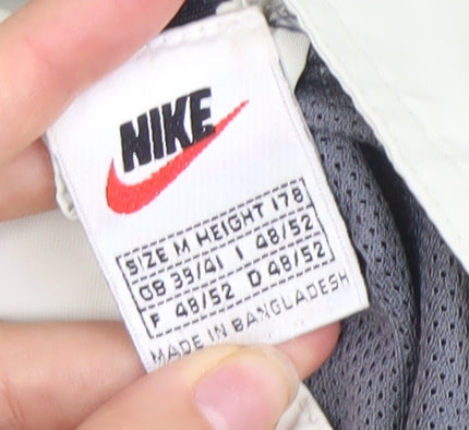 Nike Men's White Windbreaker Jacket L 41in Nylon Full Zip Sportswear