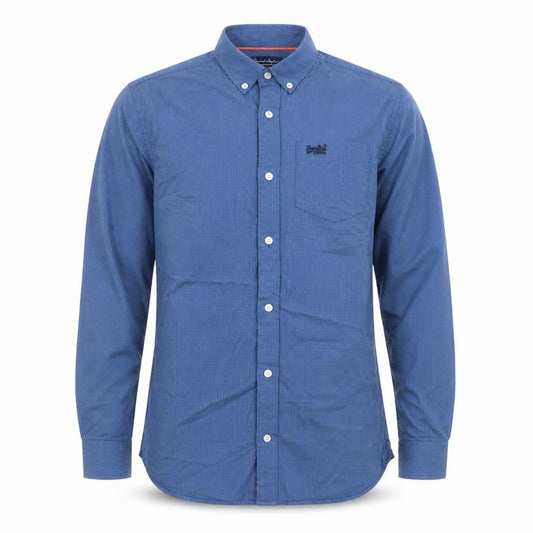 Superdry Men’s Blue Small Slim Fit Long Sleeve Button Down Shirt