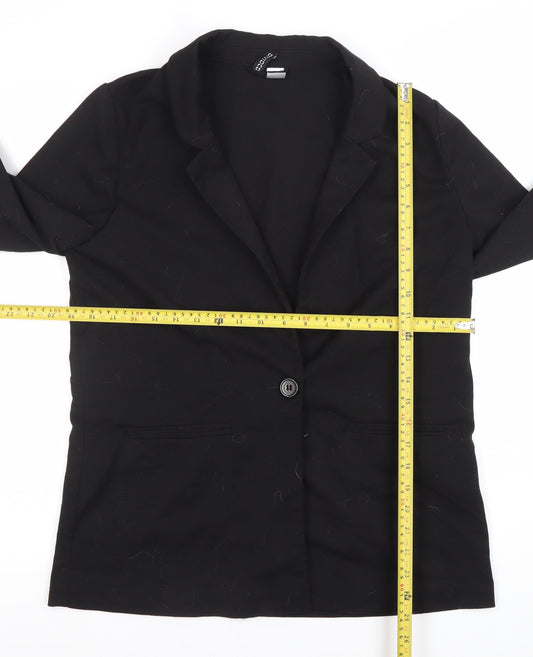 H&M Divided Women's Black Single-Breasted Blazer Size 12