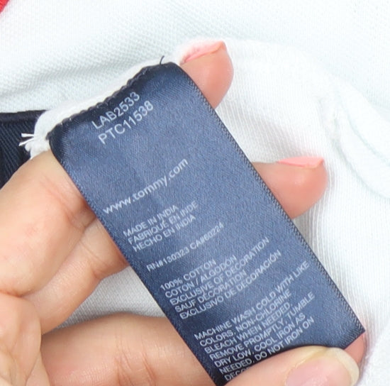 Tommy Hilfiger Boys White Polo Shirt Size 5 Years Embroidered Logo