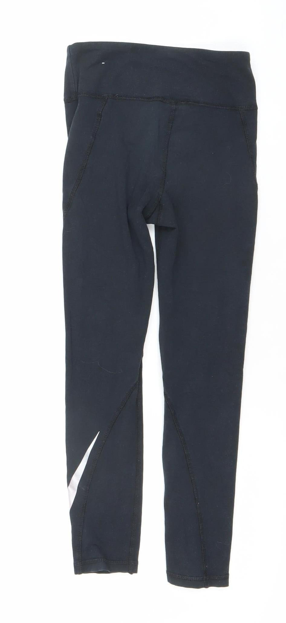 Nike Girls Black Ankle Leggings Size 8-9 Years Activewear