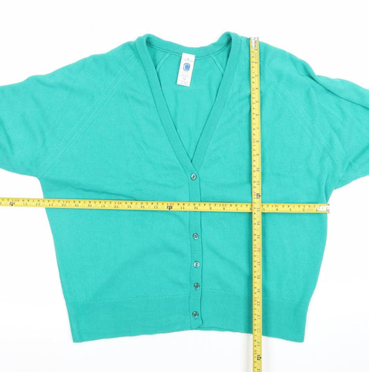 Courtelle Women's Green V-Neck Button Cardigan Size 18