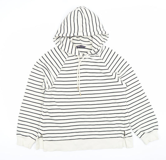 Marks and Spencer Women’s Black & White Stripe Cotton Hoodie UK 6