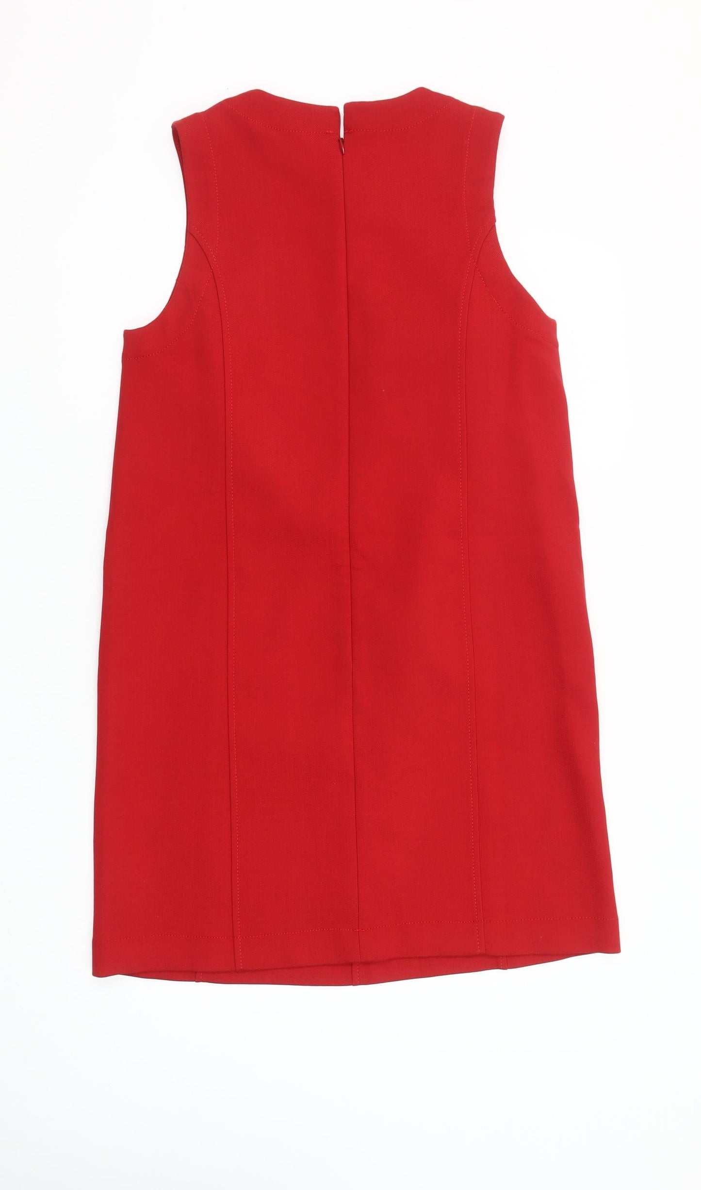 Boden Women Red Shift Dress UK 10 Sleeveless Knee Length Wool Blend