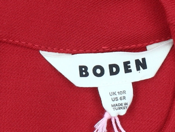 Boden Women Red Shift Dress UK 10 Sleeveless Knee Length Wool Blend