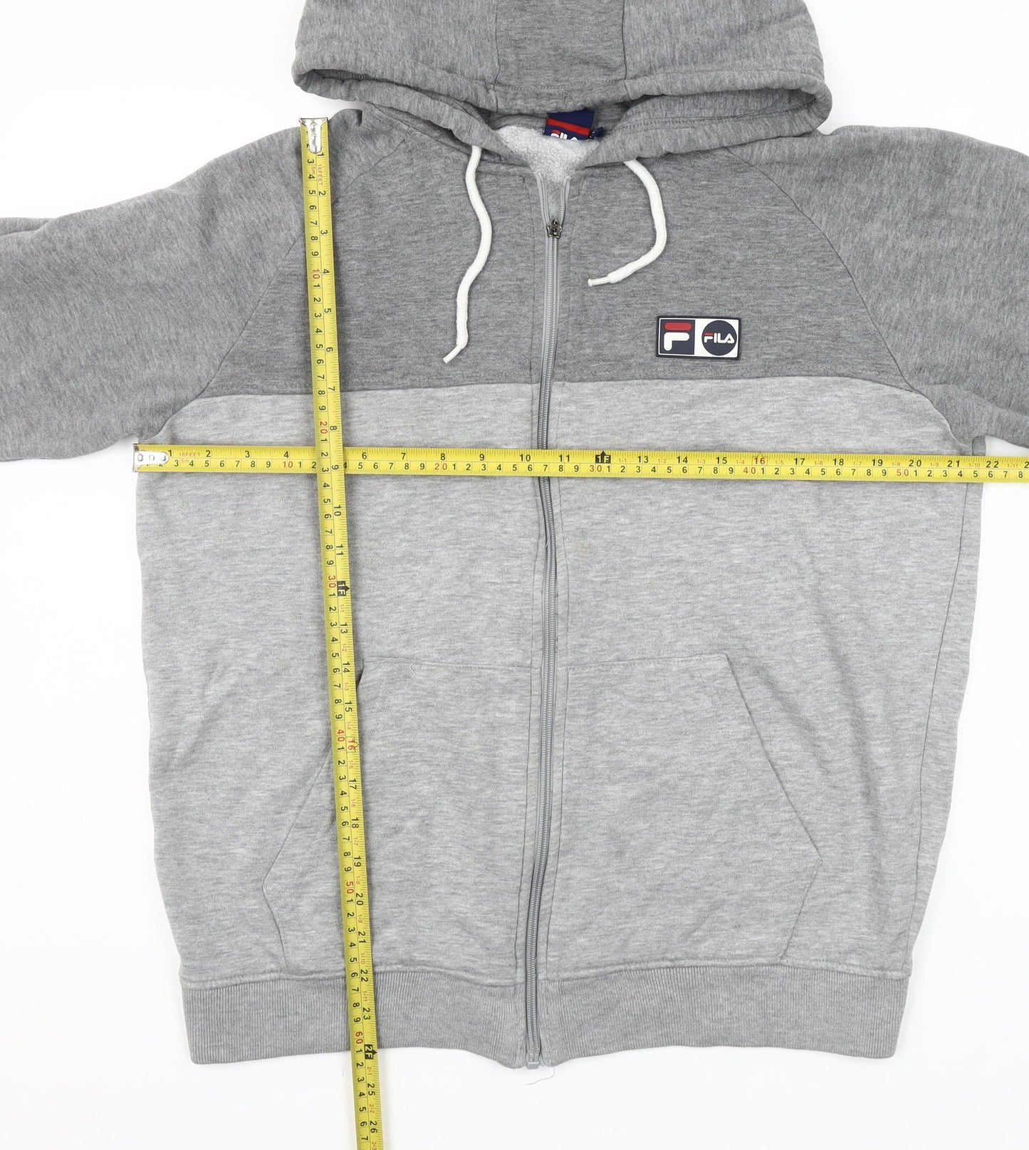 Fila Men’s Grey Full Zip Hoodie Size L Regular Fit Sweatshirt