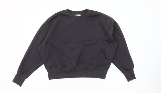 MNG Women's Black Cotton Blend Pullover Sweatshirt Size S