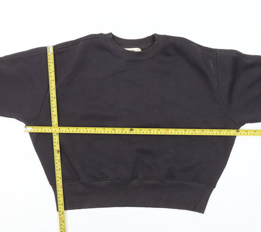 MNG Women's Black Cotton Blend Pullover Sweatshirt Size S