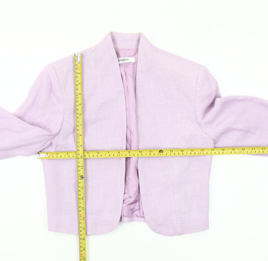 Karida Women’s Lilac Cropped Blazer Jacket Size 10 Cotton Blend