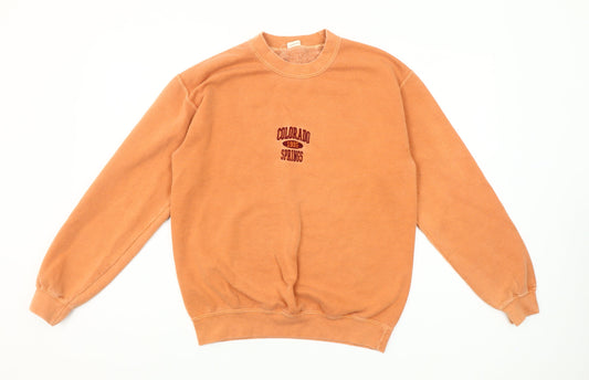 Vintage Colorado Springs 1995 Orange Sweatshirt Womens M Crew Neck Pullover