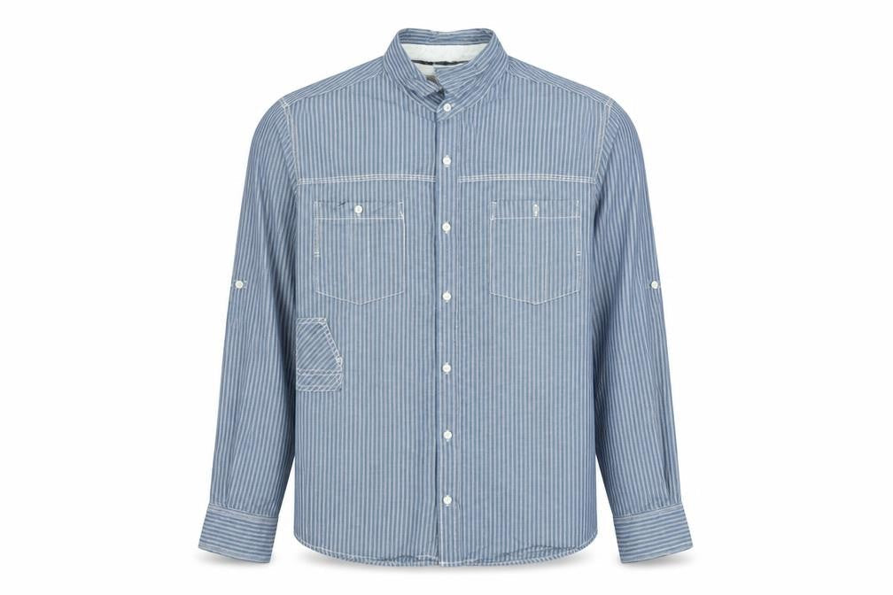 Next Men’s Blue Striped Long Sleeve Cotton Button-Up Shirt L