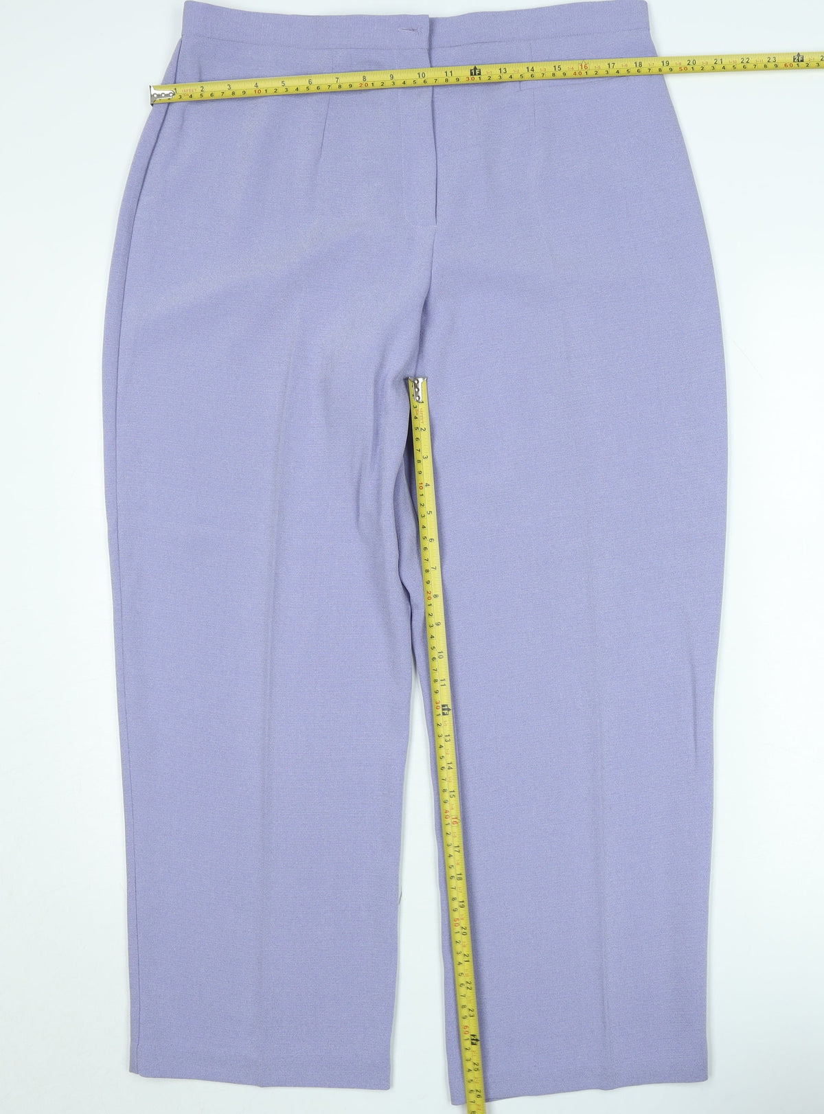 Zeta Womens Purple Size 18 Straight Polyester Trousers