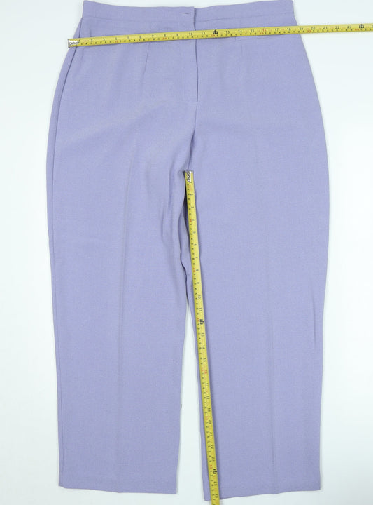 Zeta Womens Purple Size 18 Straight Polyester Trousers