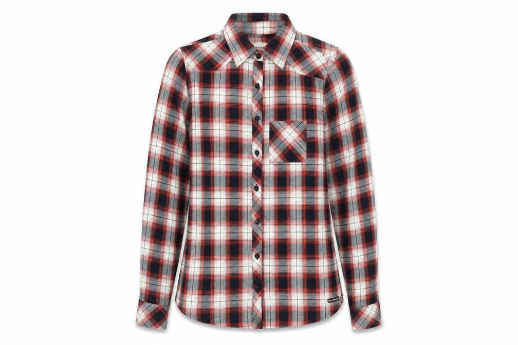 Kuyichi Womens Red Plaid Cotton Button-Up Shirt XS Long Sleeve