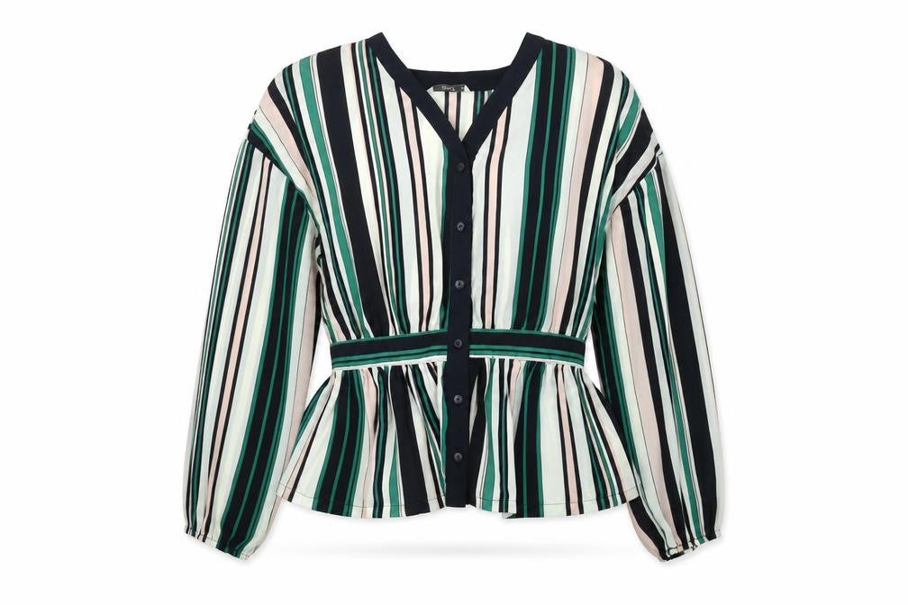 Front view of Only Women's Multicoloured Striped Tunic Blouse, size 8