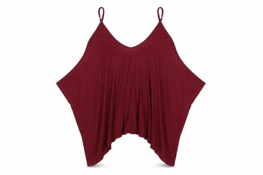 Brezza Womens Red V-Neck Relaxed Camisole Tank Top Size L