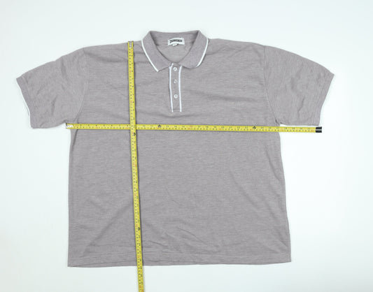 Jacamo Men's Grey Short Sleeve Polo Shirt XL Regular Fit