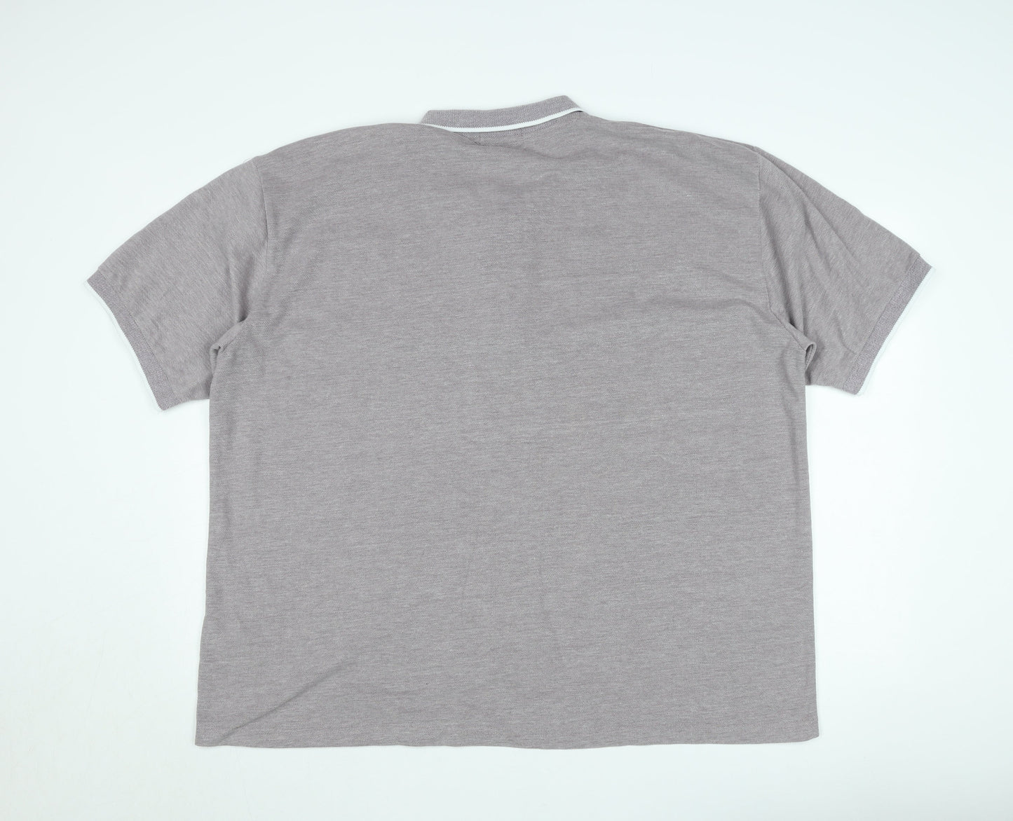 Jacamo Men's Grey Short Sleeve Polo Shirt XL Regular Fit