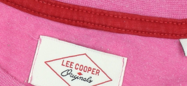 Lee Cooper Womens Pink Floral Graphic Cotton T-Shirt Size 18