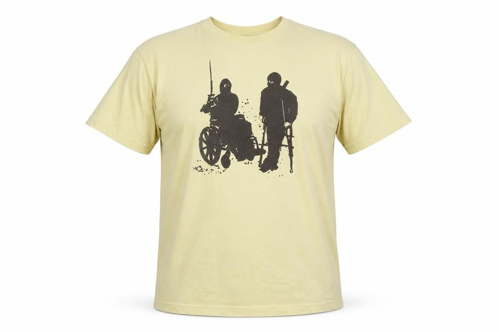 Smock Men's Beige XL Graphic Military Print Cotton T-Shirt