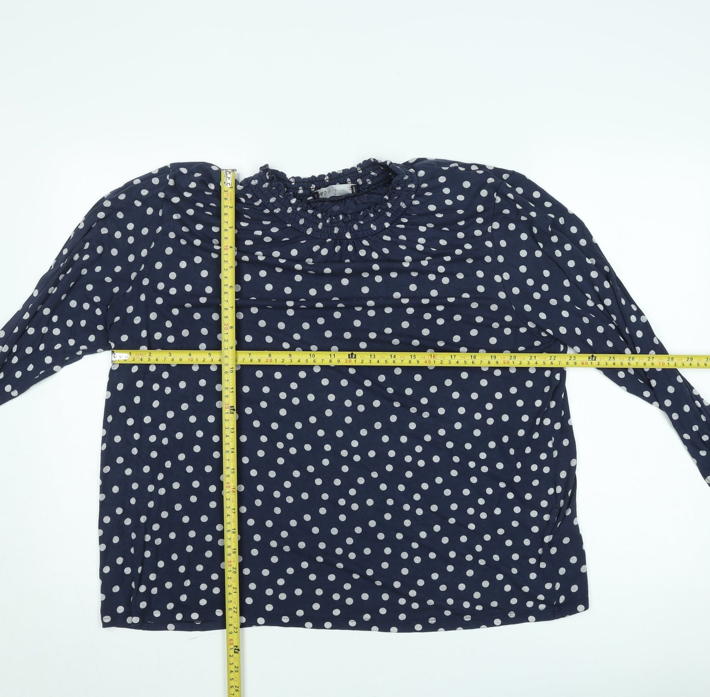 Marks and Spencer Womens Blue Polka Dot Long Sleeve Blouse Size 20