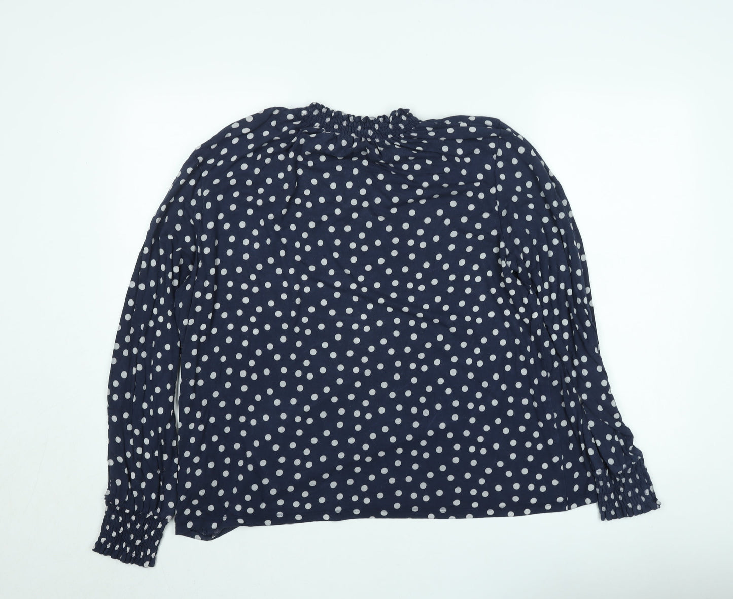 Marks and Spencer Womens Blue Polka Dot Long Sleeve Blouse Size 20