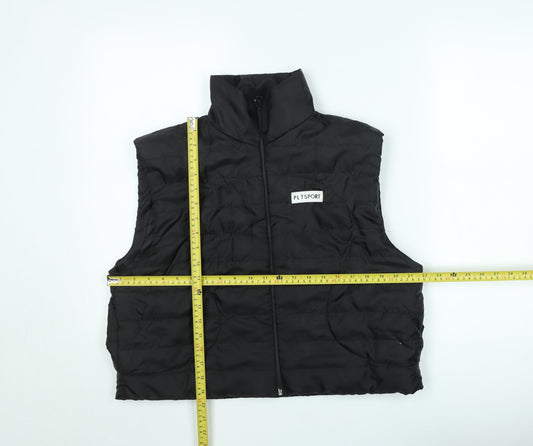 PrettyLittleThing Women’s Black Puffer Waistcoat XL Casual Zip Up