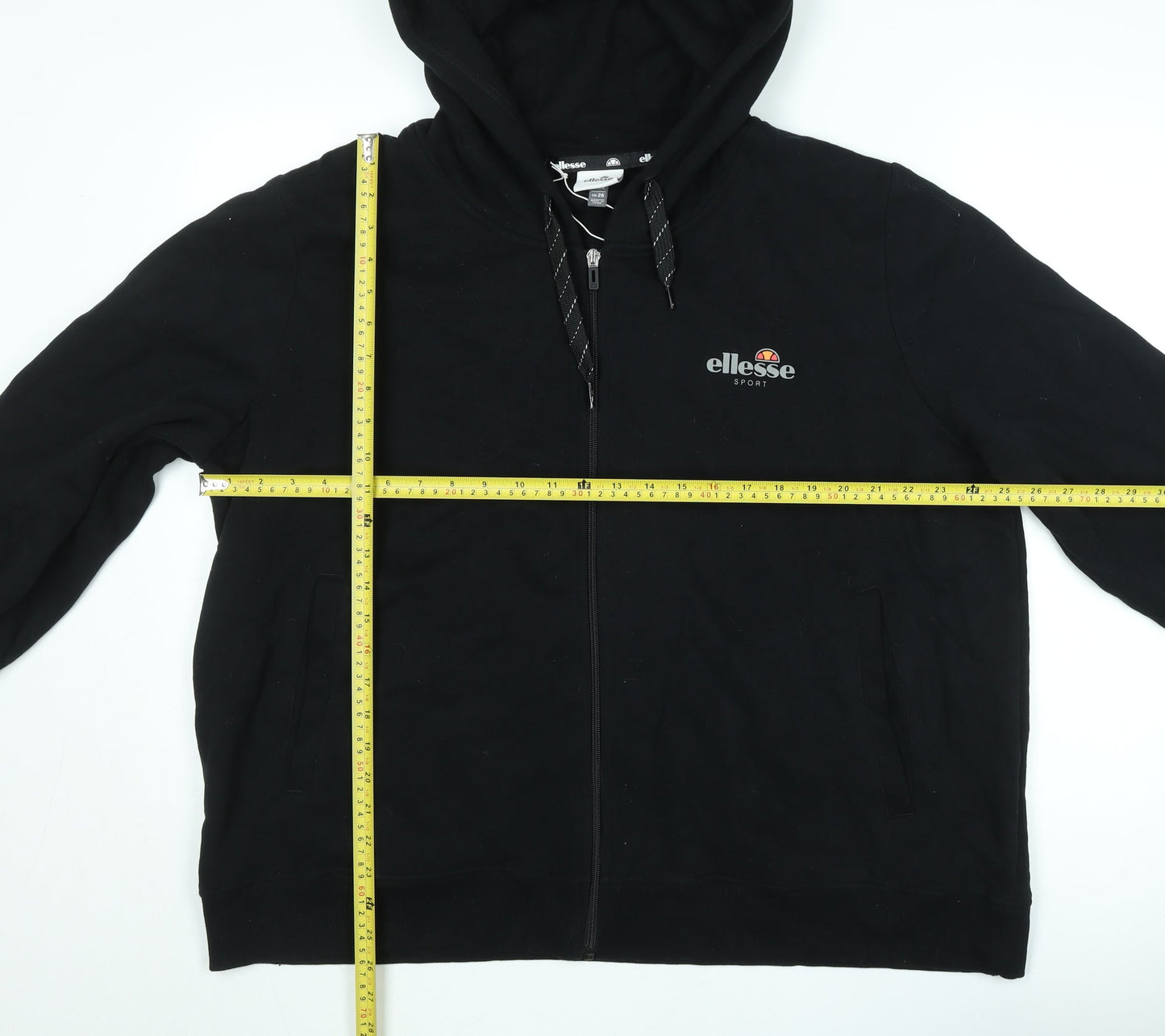 Ellesse Men's Black Hooded Full Zip Sport Jacket 2XL