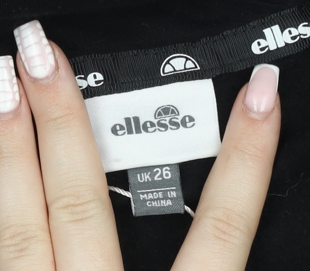 Ellesse Men's Black Hooded Full Zip Sport Jacket 2XL